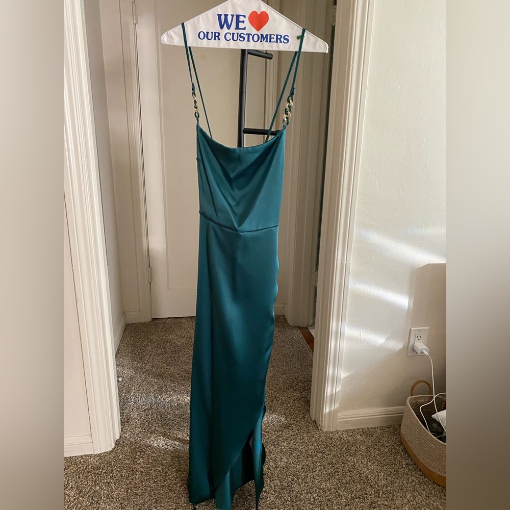 Zara Emerald Satin dress
